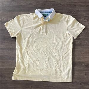 Men's Y2K Tommy Hilfiger Light Yellow Golf Polo Shirt, Size Medium